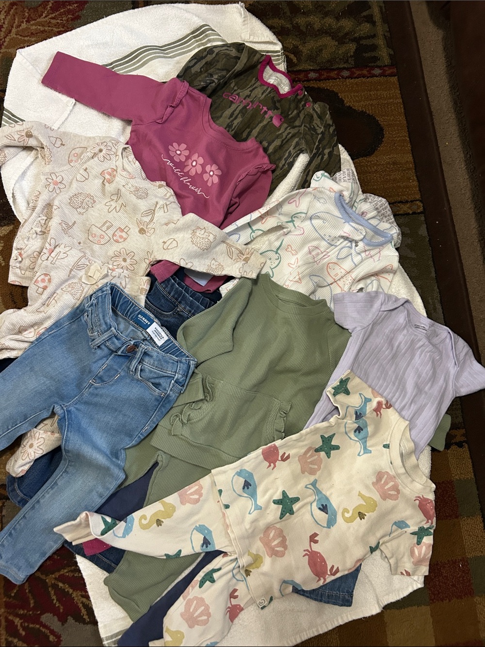 Kids Long-Sleeve Pink Floral Top by